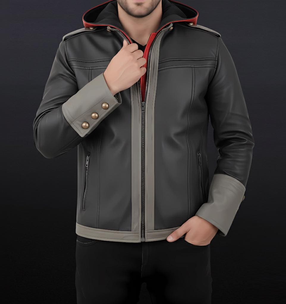 Sora KH4 Inspired Leather Jacket: Hooded Gamer Cosplay Costume for