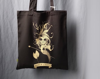 Sac Tote Bag I Sirène de la Muerte I Coton Bio I par Will Argunas