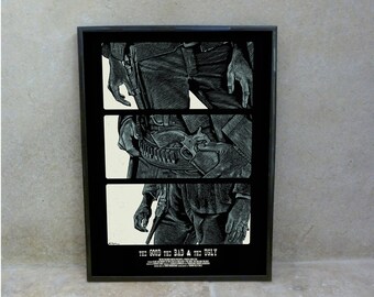 AFFICHE de film Le Bon la Brute et le Truand I POSTER Sergio Leone I 30x40 cm I par Will Argunas