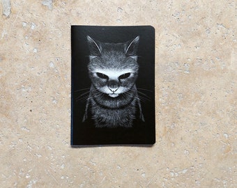 A6 Notebook Evil Cat, Carnet à petits carreaux, Petit Carnet, Cahier De Poche, Carnet En France - 32 pages - Format 10,5x14,8 cm