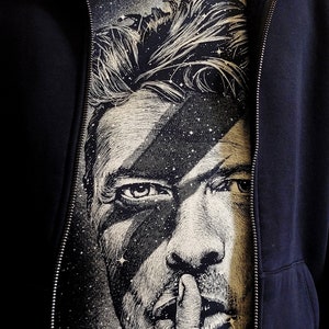 T-Shirt noir Unisexe I Space Oddity I Bowie I Coton Bio I Edition limitée I par Will Argunas Art image 3