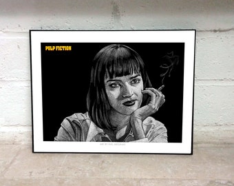 AFFICHE de film Pulp Fiction I POSTER Mia Wallace I 30x40 cm I par Will Argunas