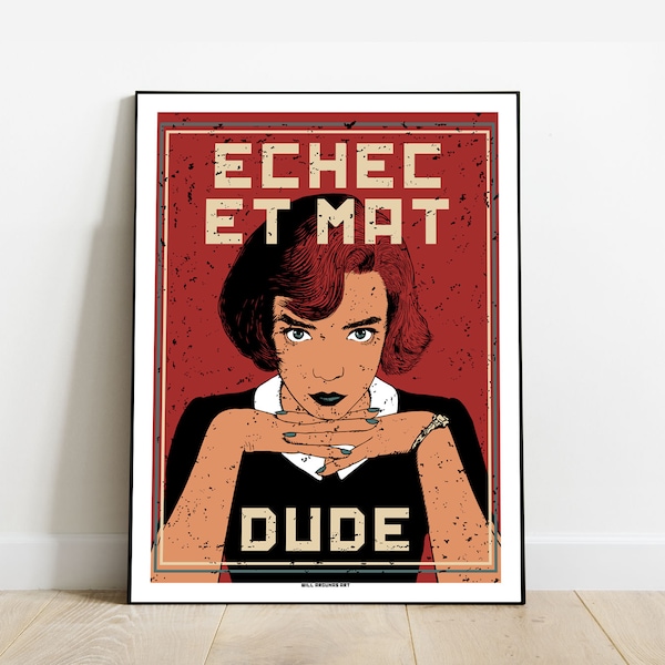 AFFICHE jeu de la Dame I POSTER The Queen's Gambit I 30x40 cm I par Will Argunas