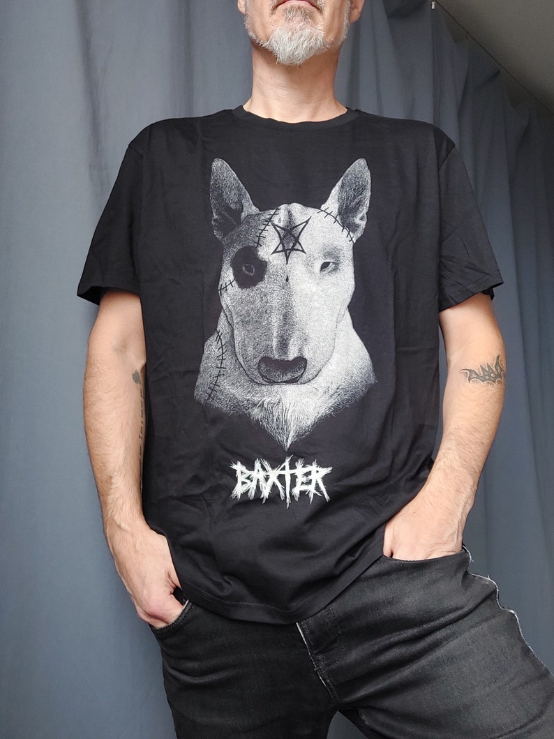 T-Shirt noir Unisexe I BAXTER I Coton Bio I Edition limitée I par Will Argunas Art image 2