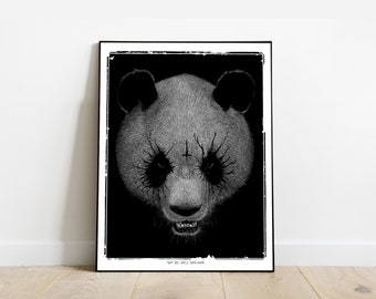 Panda POSTER black and white by Will Argunas