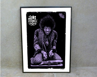 JIMI HENDRIX POSTER by Will Argunas Art