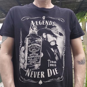 T-shirt noir homme unisexe Lemmy Legends Never Die coton bio image 4