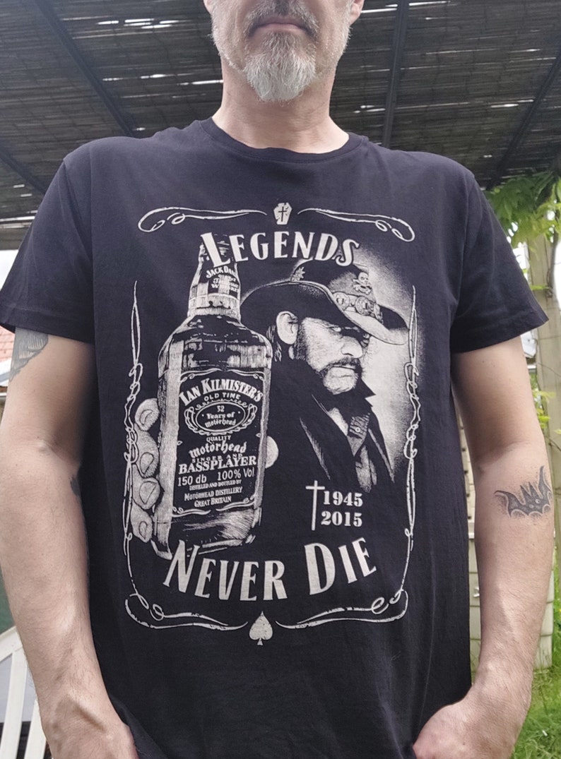 T-shirt noir homme unisexe Lemmy Legends Never Die coton bio image 4