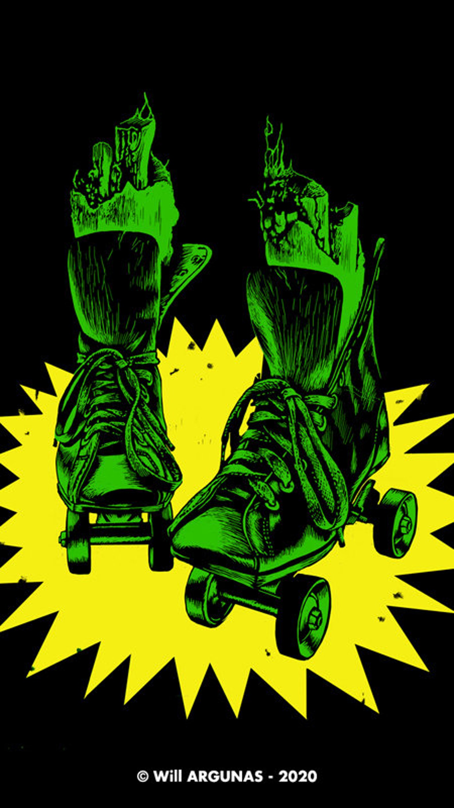 Phone WALLPAPER Download Roller Derby by Will Argunas Art | Etsy