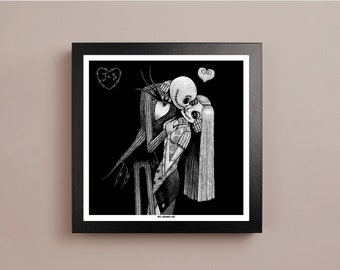 AFFICHE Love Never Dies I POSTER Cinéma Jack et Sally I 30x30 cm I par Will Argunas