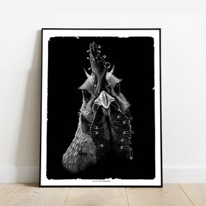 Chicken POSTER black and white by Will Argunas