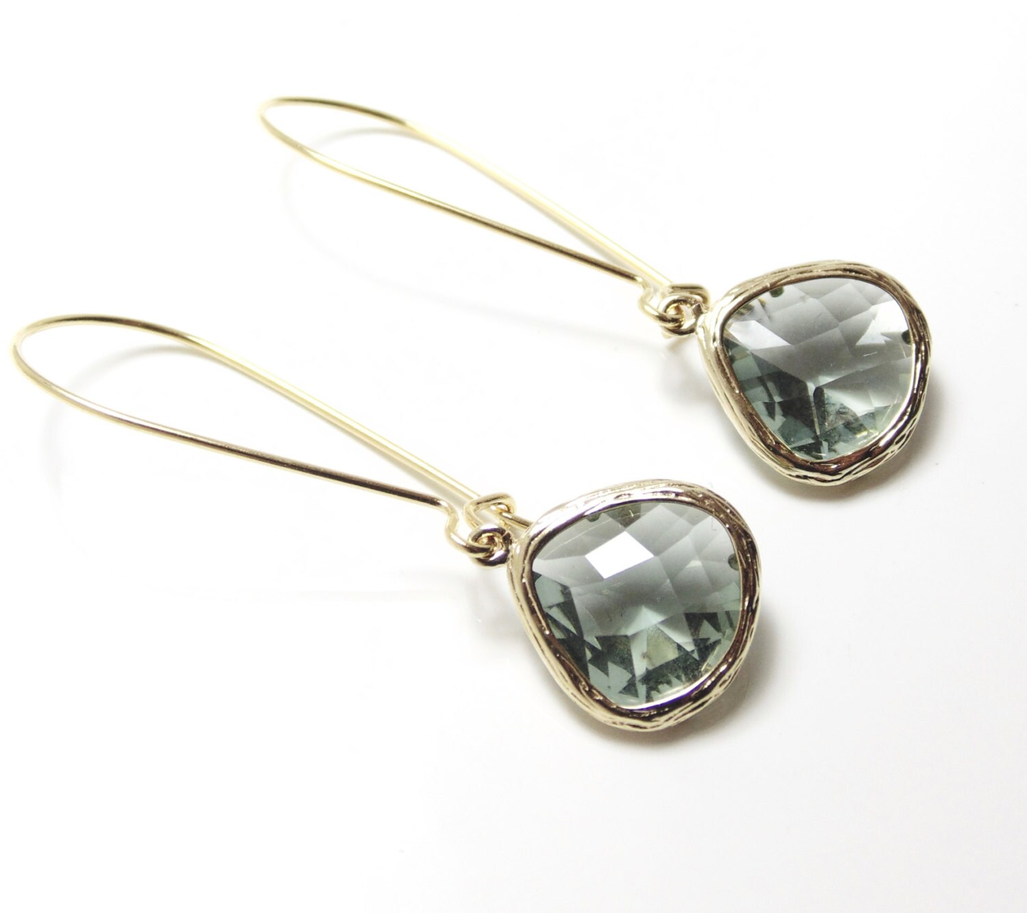 Gray earrings Gray dangle earring Gray bridal earrings Gray Etsy