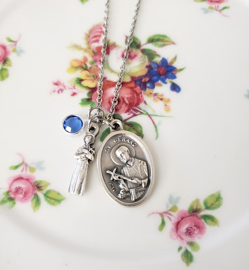St Gerard Silver Necklace Silver Fertility Necklace Catholic Etsy