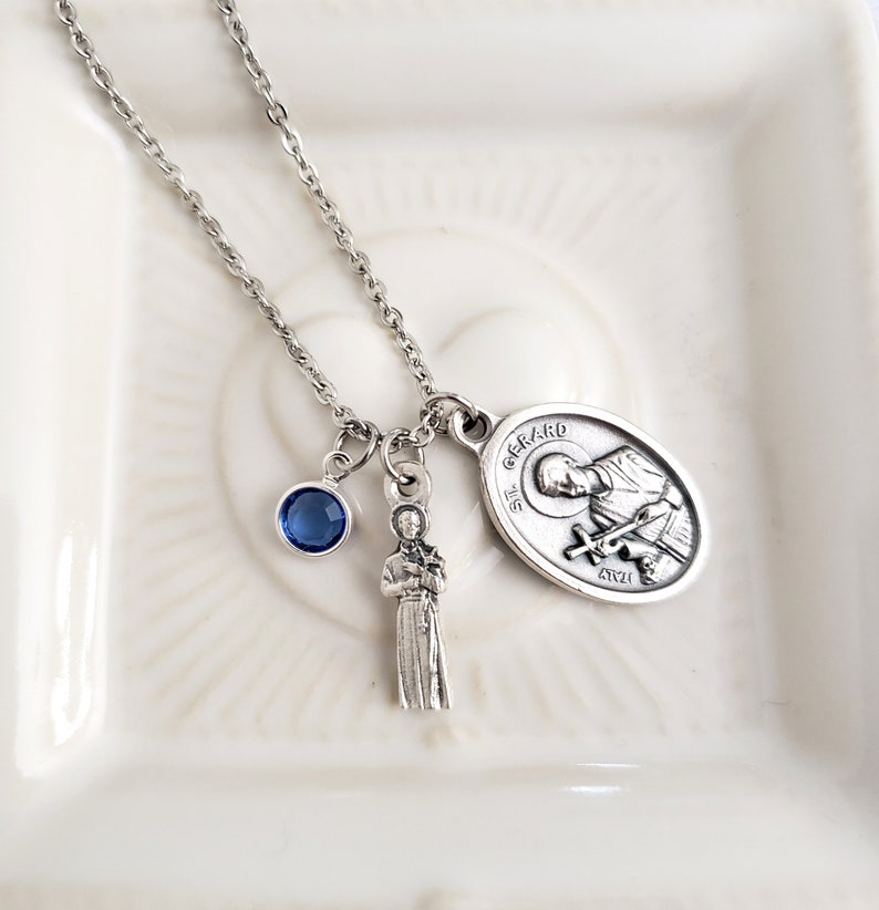 St Gerard Silver Necklace Silver Fertility Necklace Catholic Etsy