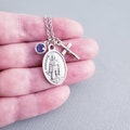 Saint Peregrine necklace Catholic jewelry St Peregrine necklace Cross crucifix necklace Cancer survivor gifts Saint Peregrine jewelry Chemo