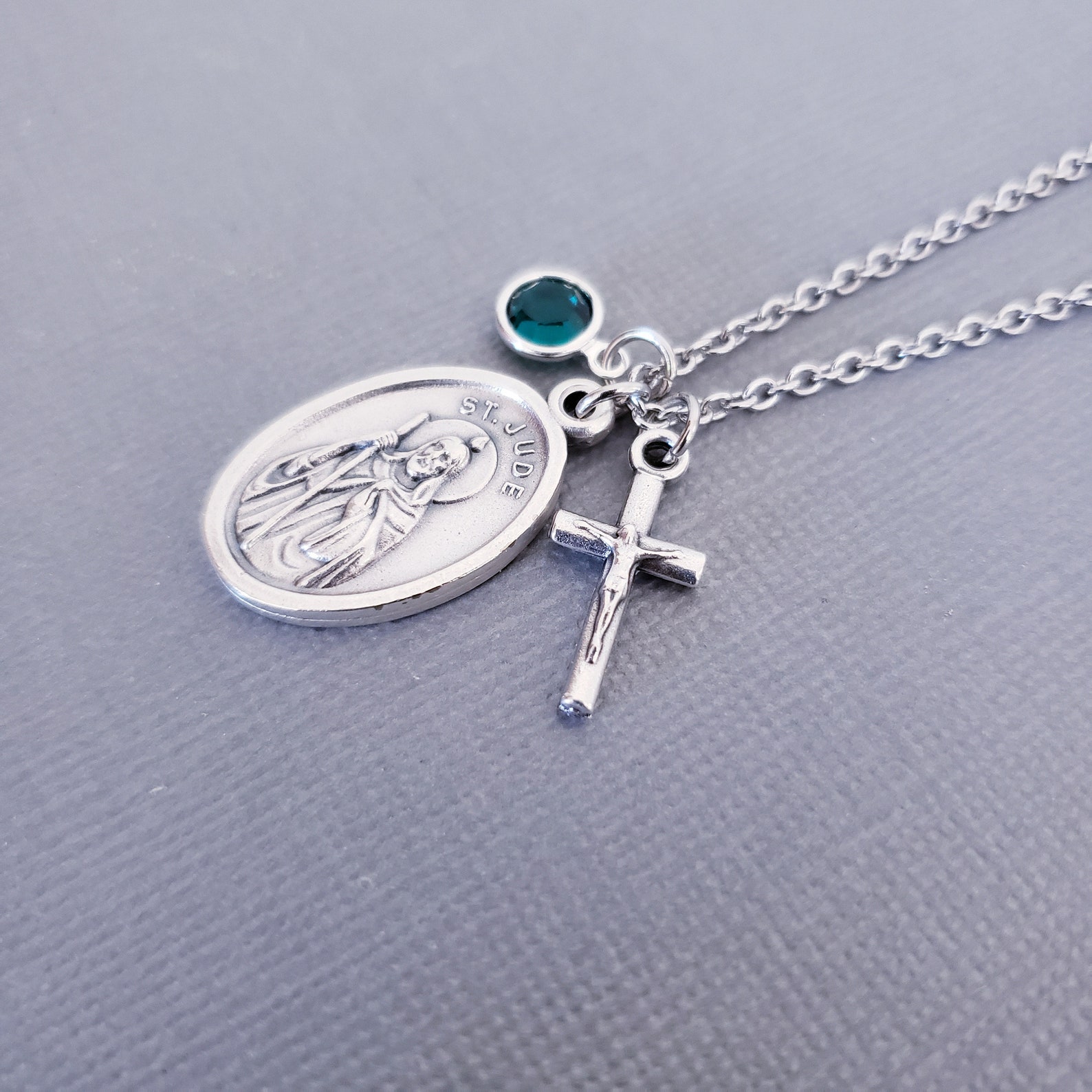 St Jude Necklace St Jude Medal St Jude Pendant Cat…