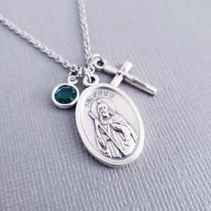 Saint Jude Necklace St Jude Necklace St Jude Medal Catholic Jewelry ...
