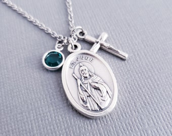 St Jude necklace St Jude medal St Jude pendant Catholic jewelry Saint Jude necklace Saint Jude jewelry Catholic gifts Catholic St Jude gifts