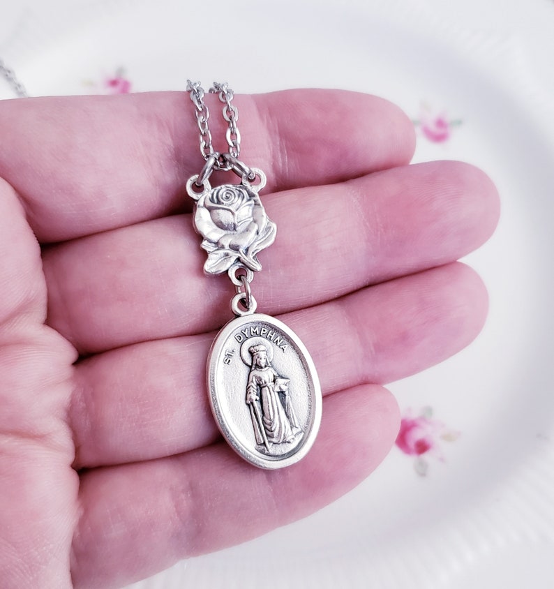 St Dymphna Necklace Catholic Gift Catholic Jewelry for Women Etsy