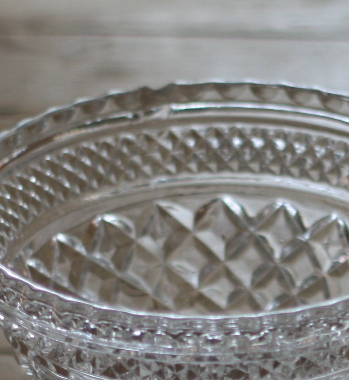 Vintage Clear Pressed Glass Candy Dish with foot and Lid Etsy