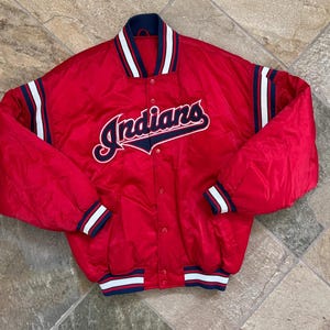 Cleveland Indians Sports Satin Varsity Jacket, 90s Inspired Jacket, MLB Baseball Jacket, Athletic Fans Jacket, Unisex