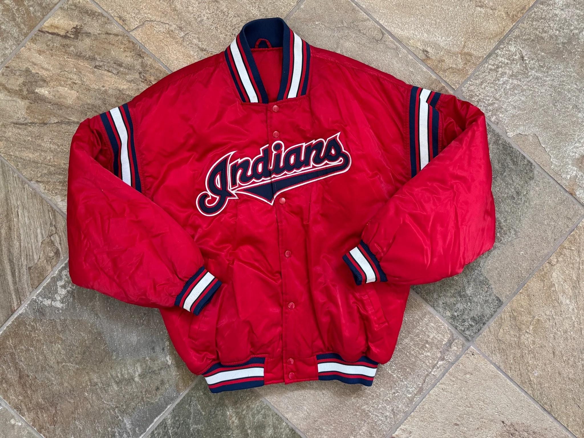 インディアンス　 ナイロンジャケット proplayer製　XL ワフー酋長 インディアンス ナイロンジャケット proplayer製 XL ワフー酋長 - メルカリ