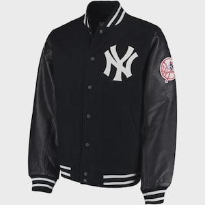 NY Yankees Letterman Wool & Leather Bomber Varsity Jacket, MLB Baseball Jacket, Athletic Sports Jacket, Unisex