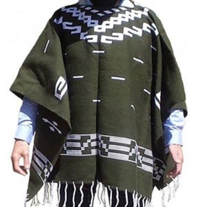 Poncho Western Clint Eastwood Serape Fatto A Mano 160x135 Cm - Unisex - Foto 1