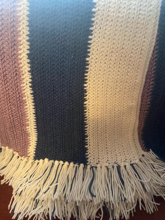 Striped Herringbone Stitch Blanket