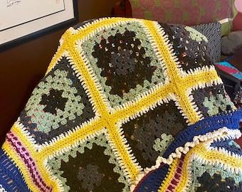 Moody Granny Square Throw