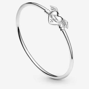 Guardian Angel Bracelet: Silver Heart Wings, Memorial Keepsake