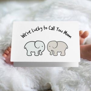 Carte de fête des mères heureuse - première carte de fête des mères pour jumelles - nouvelle maman - carte PDF imprimable