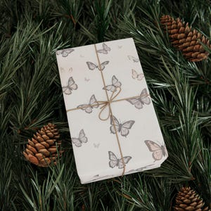 Butterfly Wrapping Paper, Eco-Friendly Gift Wrap, Birthday and Holiday Decor, Artisan Gift Wrap, Floral Packaging, Handmade Gift Wrapper