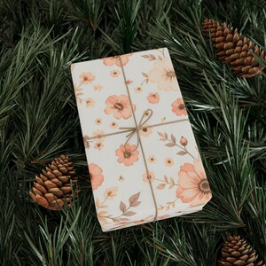 Miękkie papiery do pakowania kwiatów w kolorze brzoskwiniowym, ekologiczne opakowanie na prezenty, urodziny, wieczór panieński, opakowania świąteczne, vintage floral design