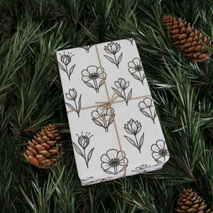 Minimalistisches Blumengeschenkpapier, Geschenkverpackung für alle Gelegenheiten, umweltfreundliches dekoratives Papier, Geburtstag, Hochzeit, Urlaub