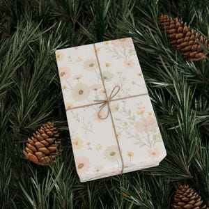 Floral Wrapping Paper, Eco-Friendly Gift Wrap, Elegant Packaging, Birthday, Wedding, Baby Shower, Holidays, Custom Print