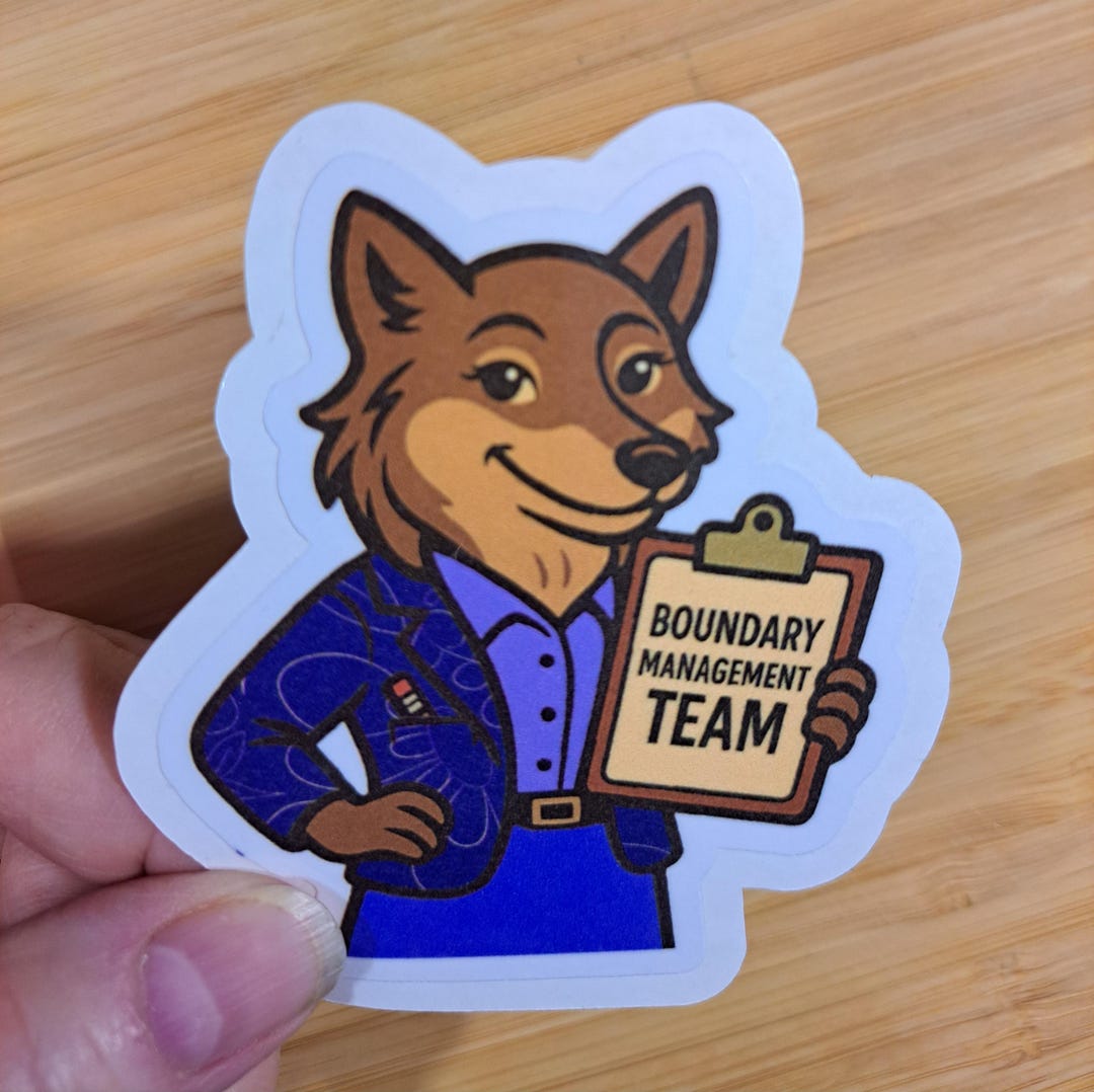 Wren the Wolf Boundary Sticker | Protect Your Peace, Mental Health ...