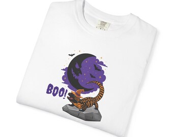Halloween Gila Monster T-Shirt Spooky Lizard with Sinister Moon and Bats