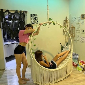 Macrame round swing, Tassel design swing, İndoor & Outdoor swing, Home decor