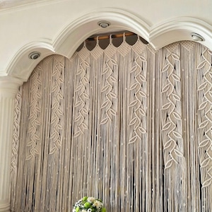 Makramee Boho Vorhang, Makramee Wandbehang, Wandteppich, über dem Bett Dekor, Hochzeitsdekor, Boho Akzent