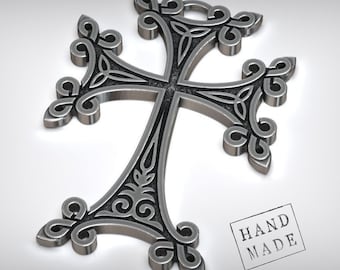 Khachkar Halskette armenisches Kreuz, christliches Amulett, Erbanhänger, spiritueller Schutz, handgemachter Glaubensschmuck, bedeutungsvolles Geschenk