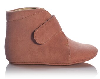 Puppy Paws Pink - Lederen babylaarzen, Leren kinderwagenlaarzen, Barefoot kinderschoenen, Kids mocasssins, Peuterlaarzen, door Vibys