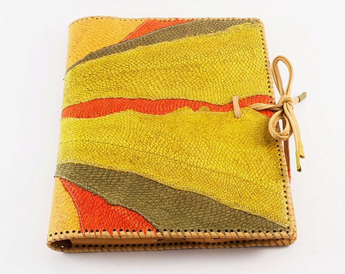 Fish Skin and Leather iPad Case Book Style in Multicolor Yellow Etsy