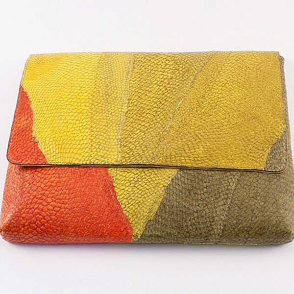 Fish leather iPad sleeve that fits iPad 2 and 3 with a smart cover (also iPad 1) - with magnetic fastening