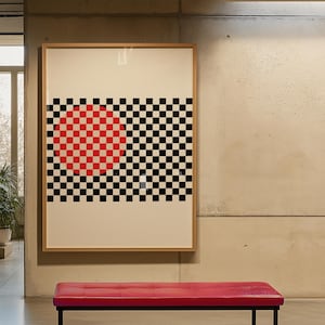 Abstract Checkered Pattern Digital Print  Modern Geometric Art Aesthetic Decor Wall Art Trendy Wall Art Geometric Poster