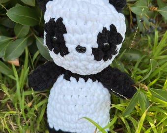 Crochet Panda Plush: Handmade Chenille Amigurumi Stuffed Animal