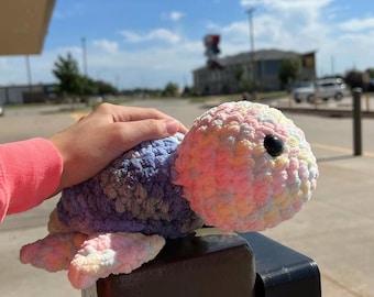 Crochet Turtle Plush: Handmade Chenille Amigurumi Toy