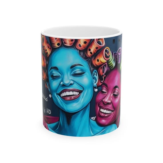 Colorful Friendship Ceramic Mug - Vibrant Gift for Friends, Cute Coffee Cup, Sister Gift, Unique Art Mug, Inspirational Drinkware