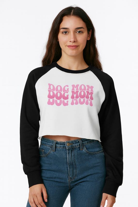 Raw-Hem Color-Block Raglan Crop Sweatshirt