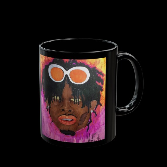 Artistic Black Mug with Unique Design, Gift for Music Lovers, Home Decor, Artistic Expression, Unique Coffee Mug